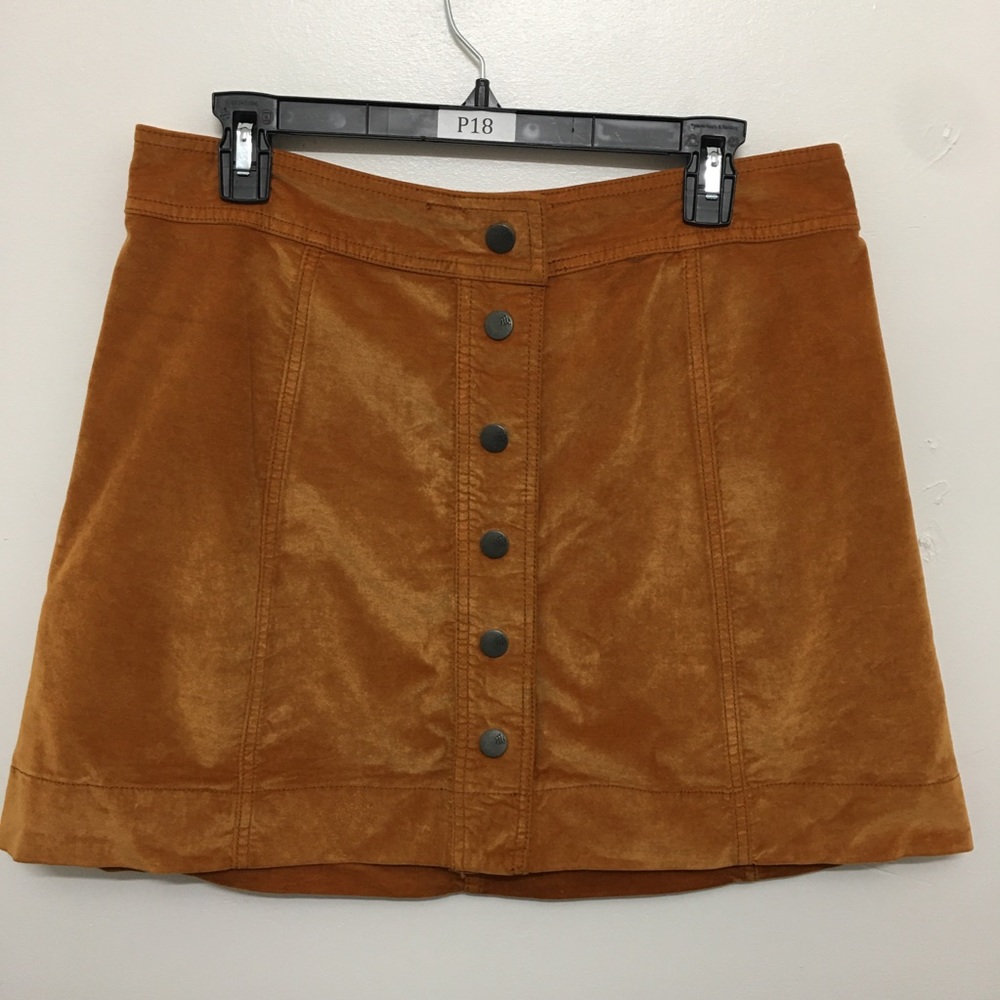 Madewell Pumpkin Spice Orange Velveteen Skirt 10